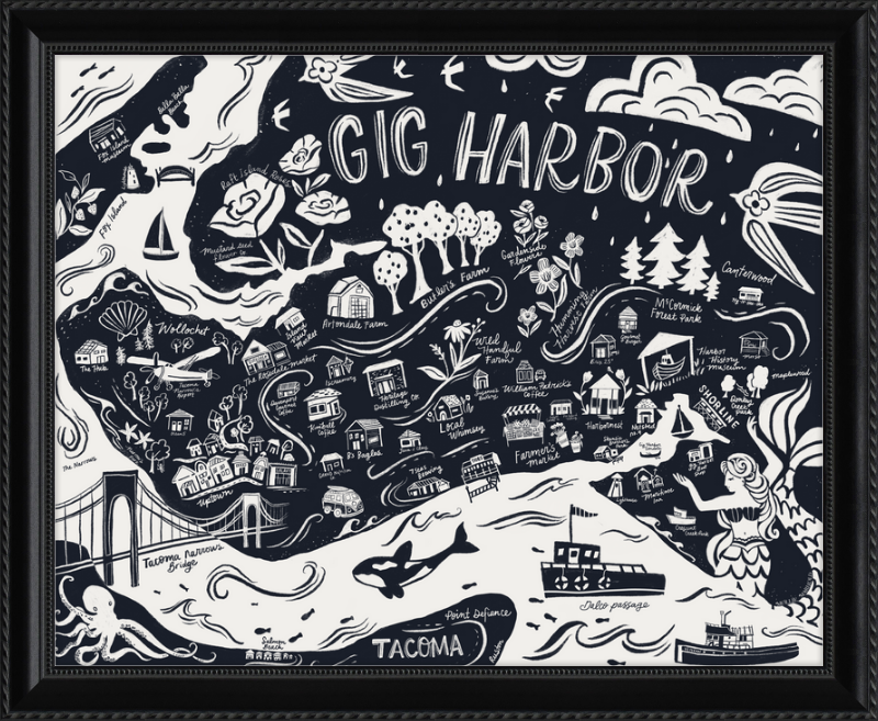 Map - Gig Harbor (in navy)