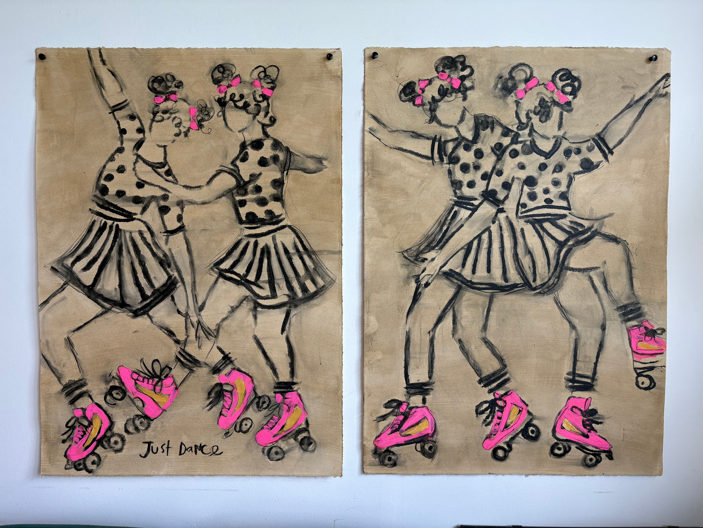 Just Dance I & II (Two originals on paper, 29.5" x 41.5" )