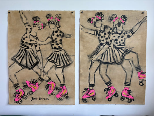 Just Dance I & II (Two originals on paper, 29.5" x 41.5" )