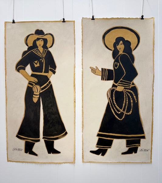 She Stands Armed and Woman of Her Word (PAPER Originals, 18" x 36.5")