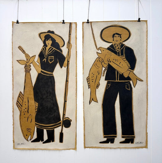 Ma and Pa Caught Fishin' (PAPER originals, 18"x36.5")