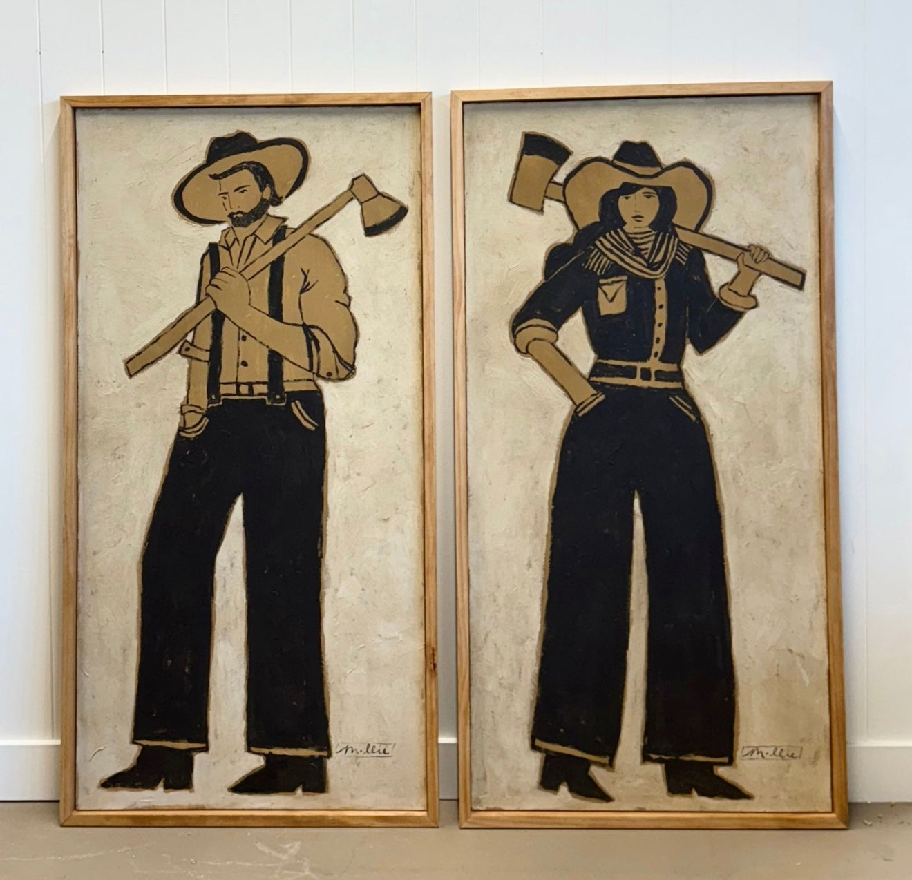 Ma and Pa Axe (Set of 2 Originals, 26"x50" each)