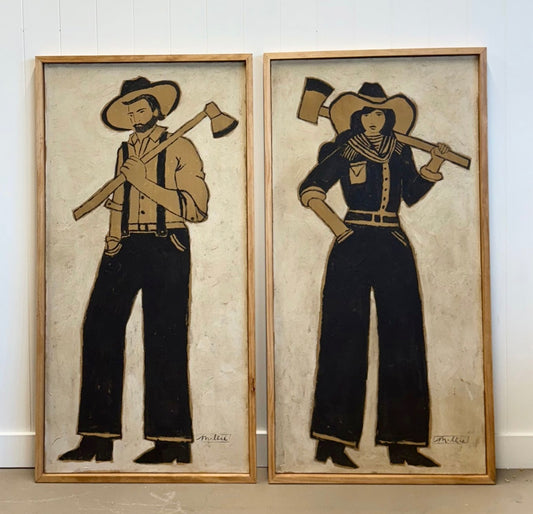 Ma and Pa Axe (Set of 2 Originals, 26"x50" each)