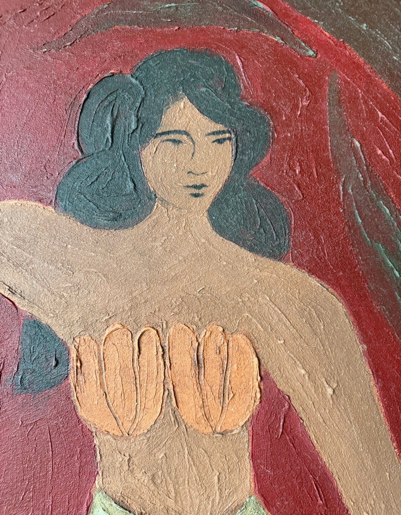 Mermaid in Red (Original 24" x 48")