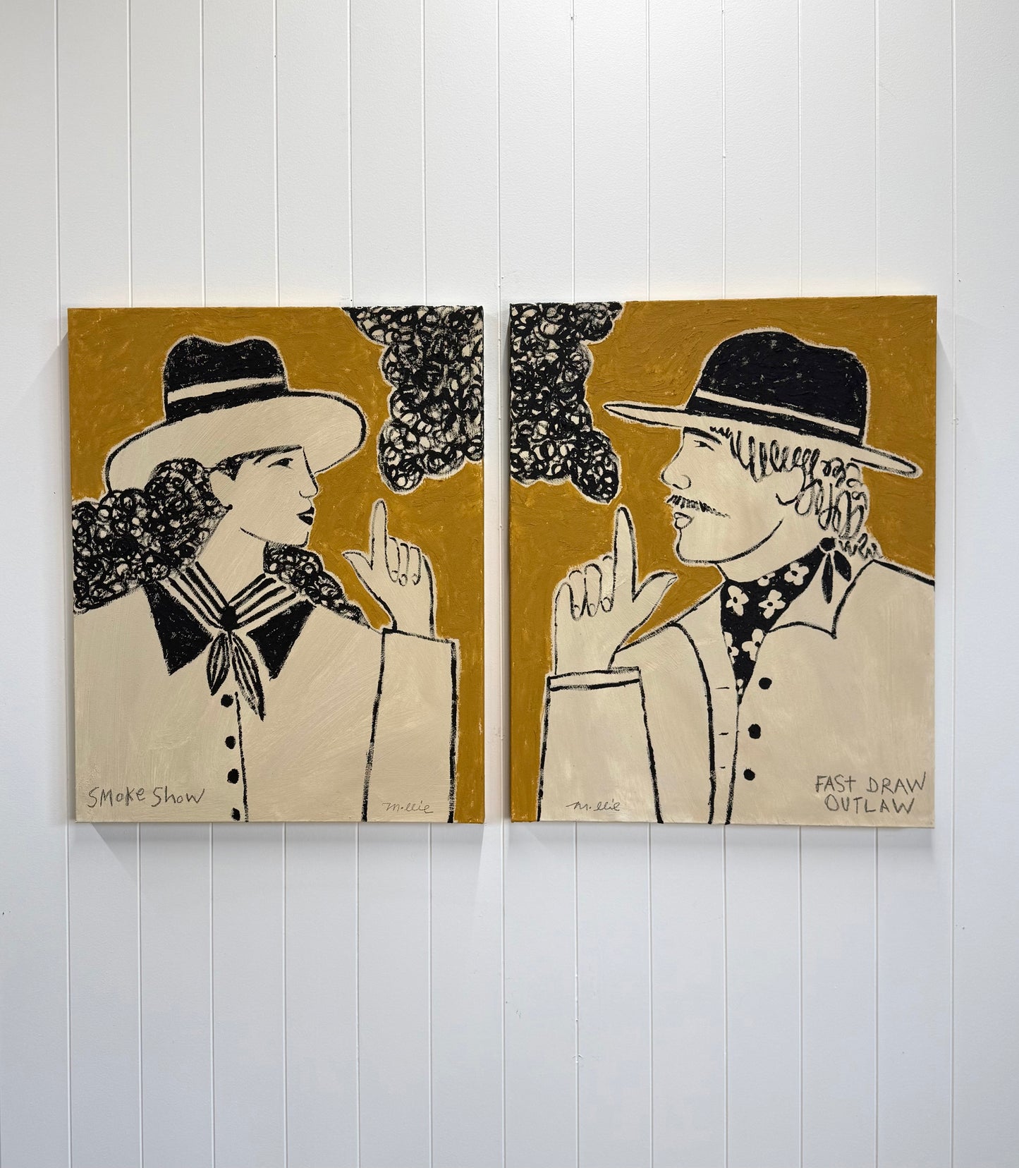 Smoke Show & Fast Draw (Set of two originals, 24" x 30")