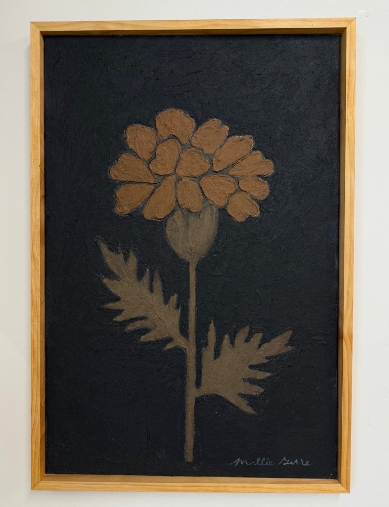 Marigold in Charcoal (Original 24" x 36")
